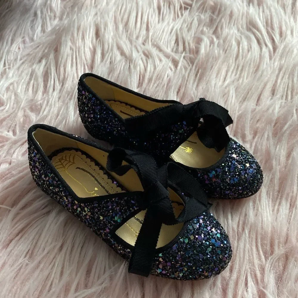 Charlotte Olympia Incy Olivia Blue Glitter flats